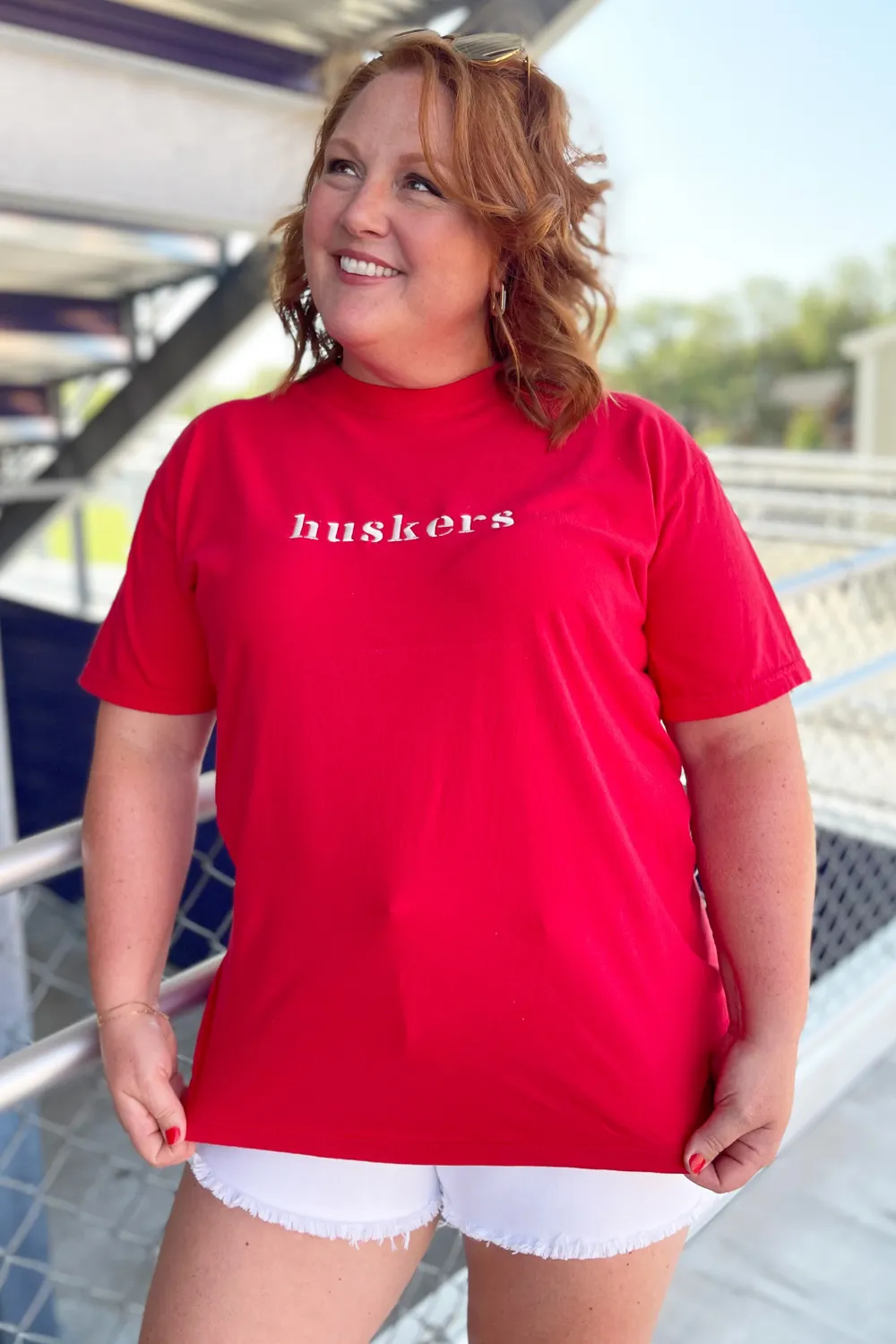 Huskers Embroidered Tee