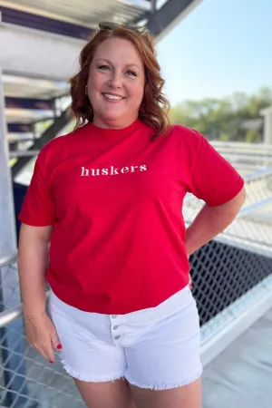 Huskers Embroidered Tee