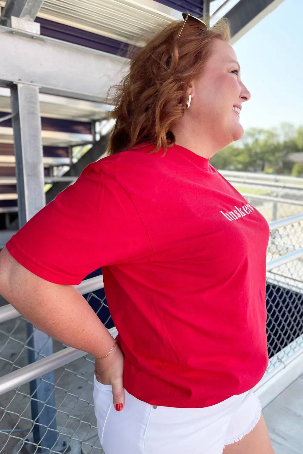Huskers Embroidered Tee