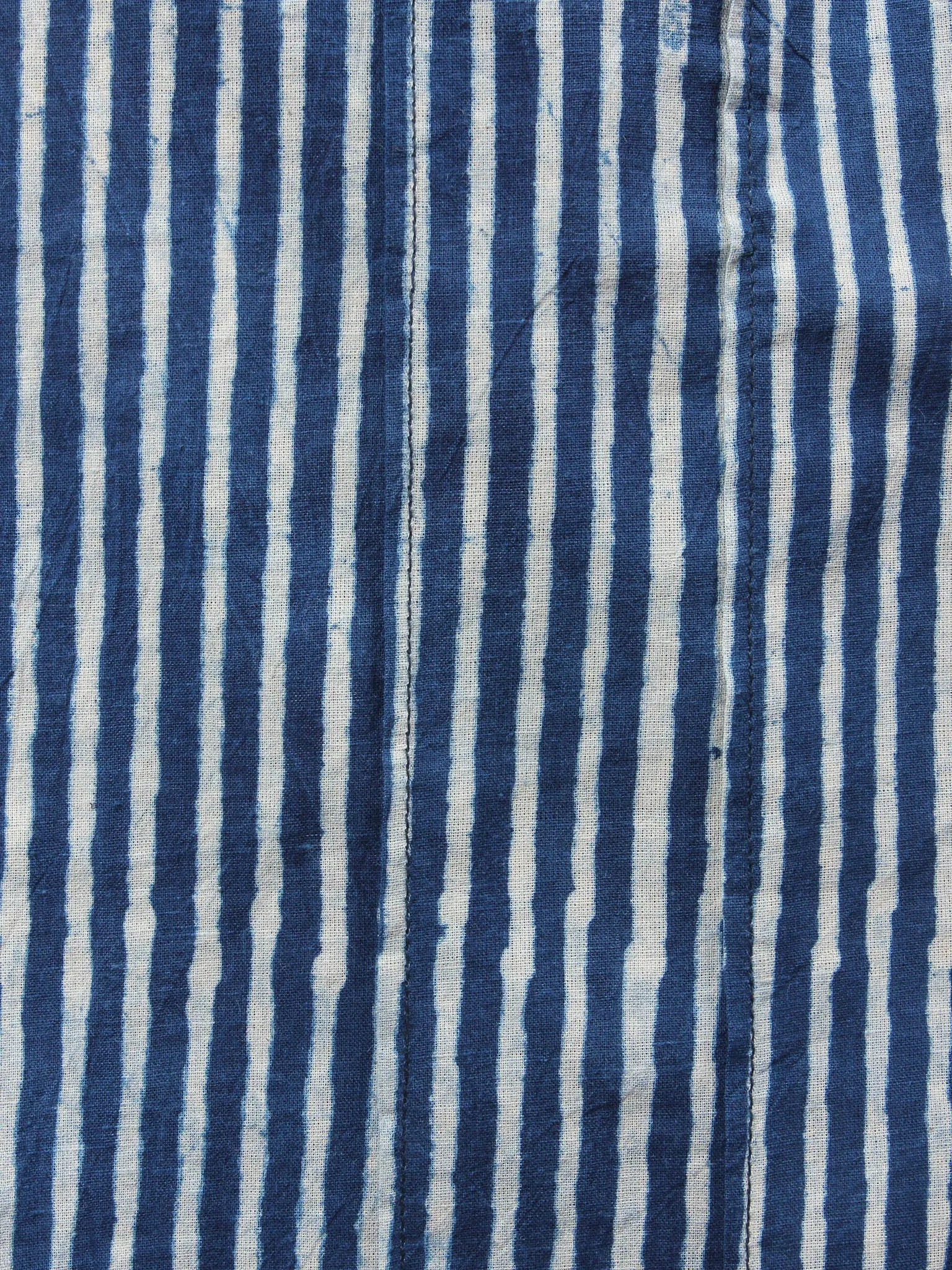 Indigo Hand Block Printed Elasticated Waist Pleated Cotton Palazzo - P1117055