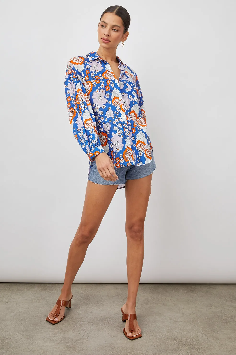 JANAE SHIRT - COBALT FLORAL