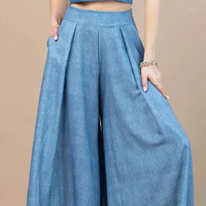 Jessica Denim Wide Leg Palazzo Pants