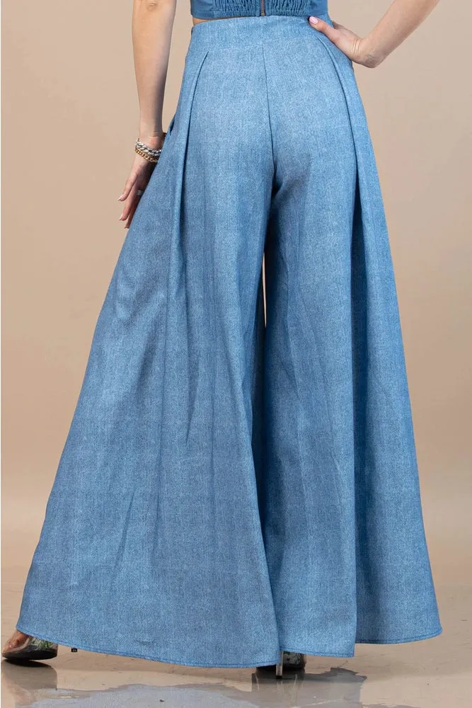 Jessica Denim Wide Leg Palazzo Pants