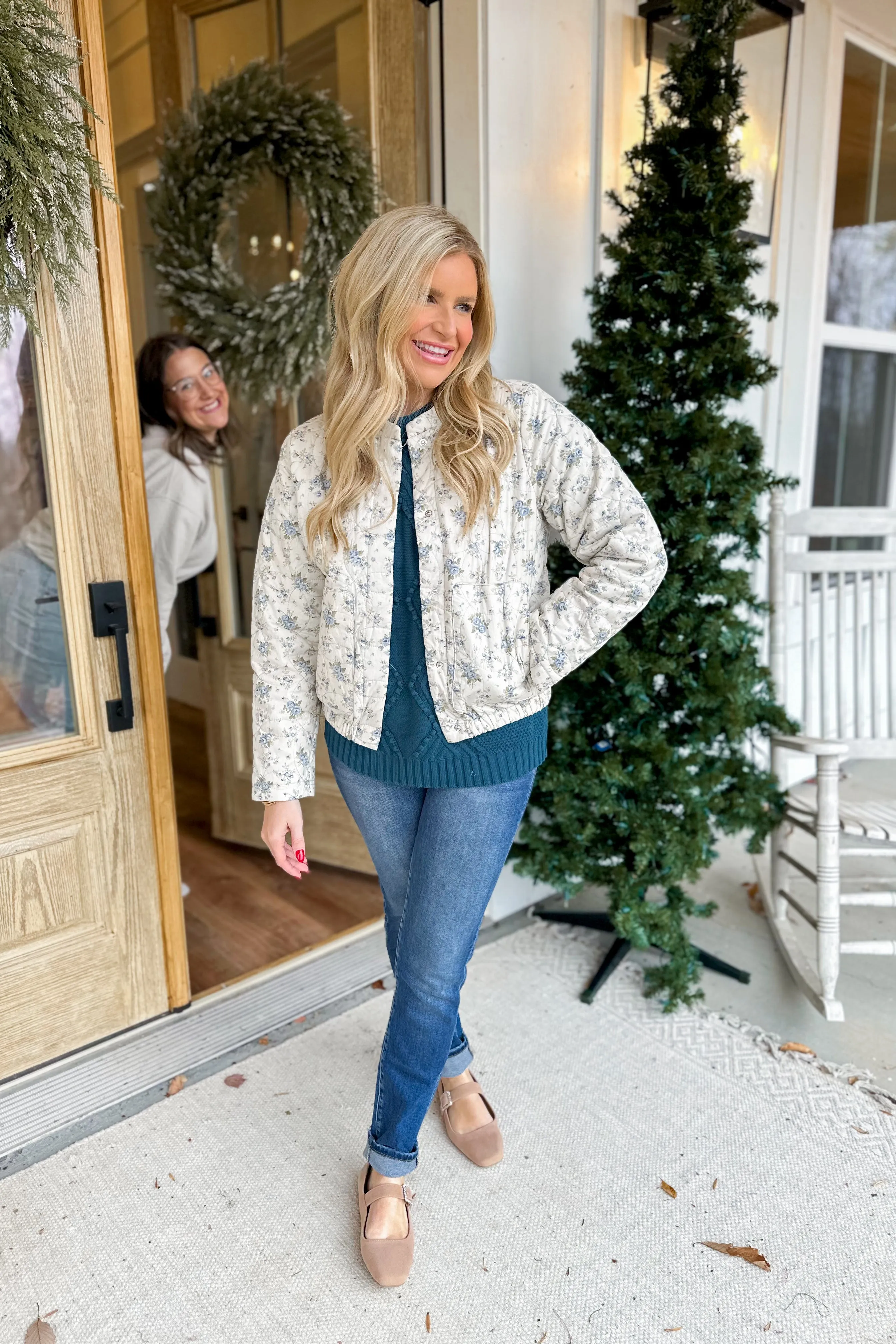 Judson Quilted Floral Button Down Jacket