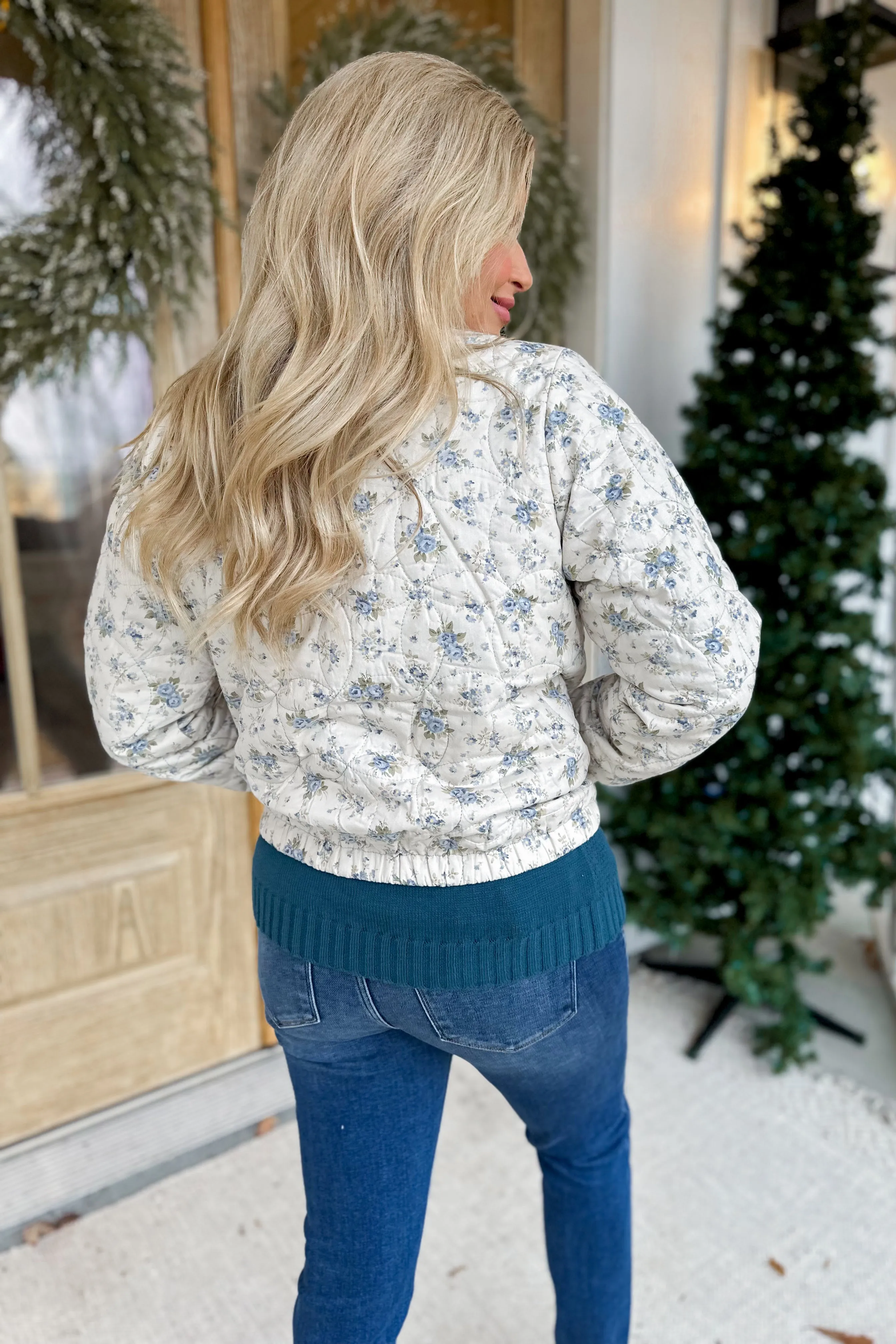 Judson Quilted Floral Button Down Jacket