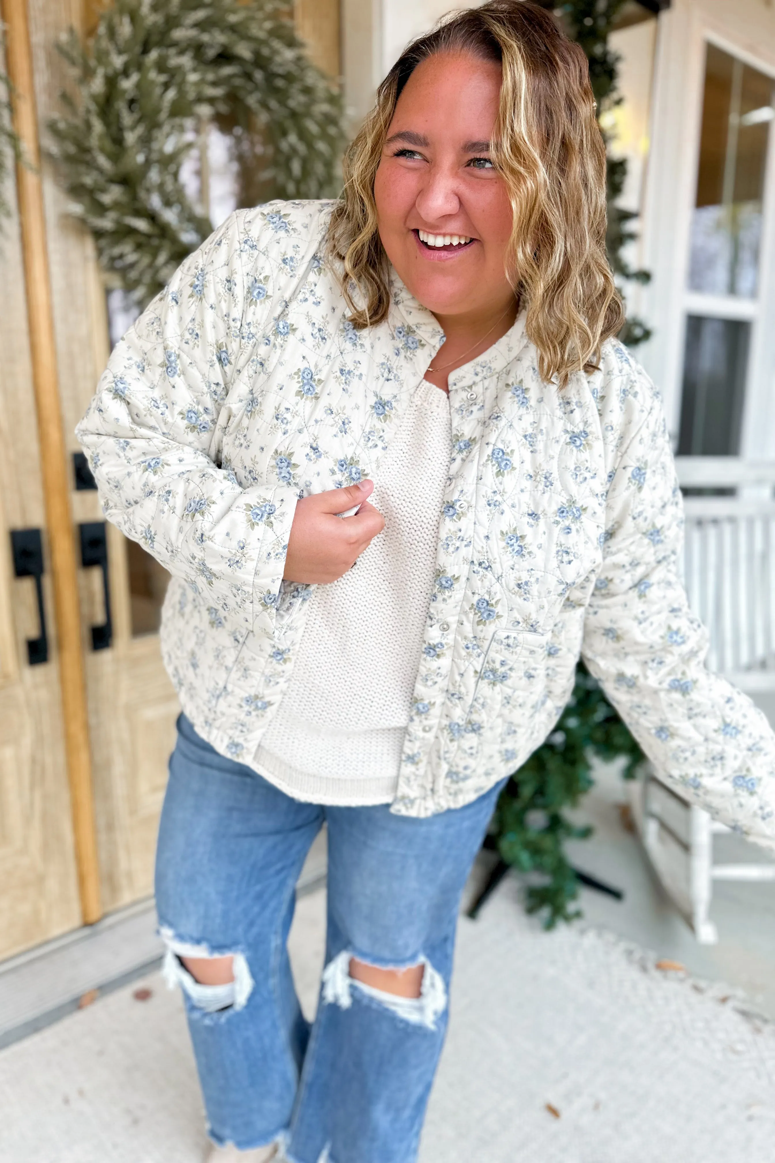 Judson Quilted Floral Button Down Jacket