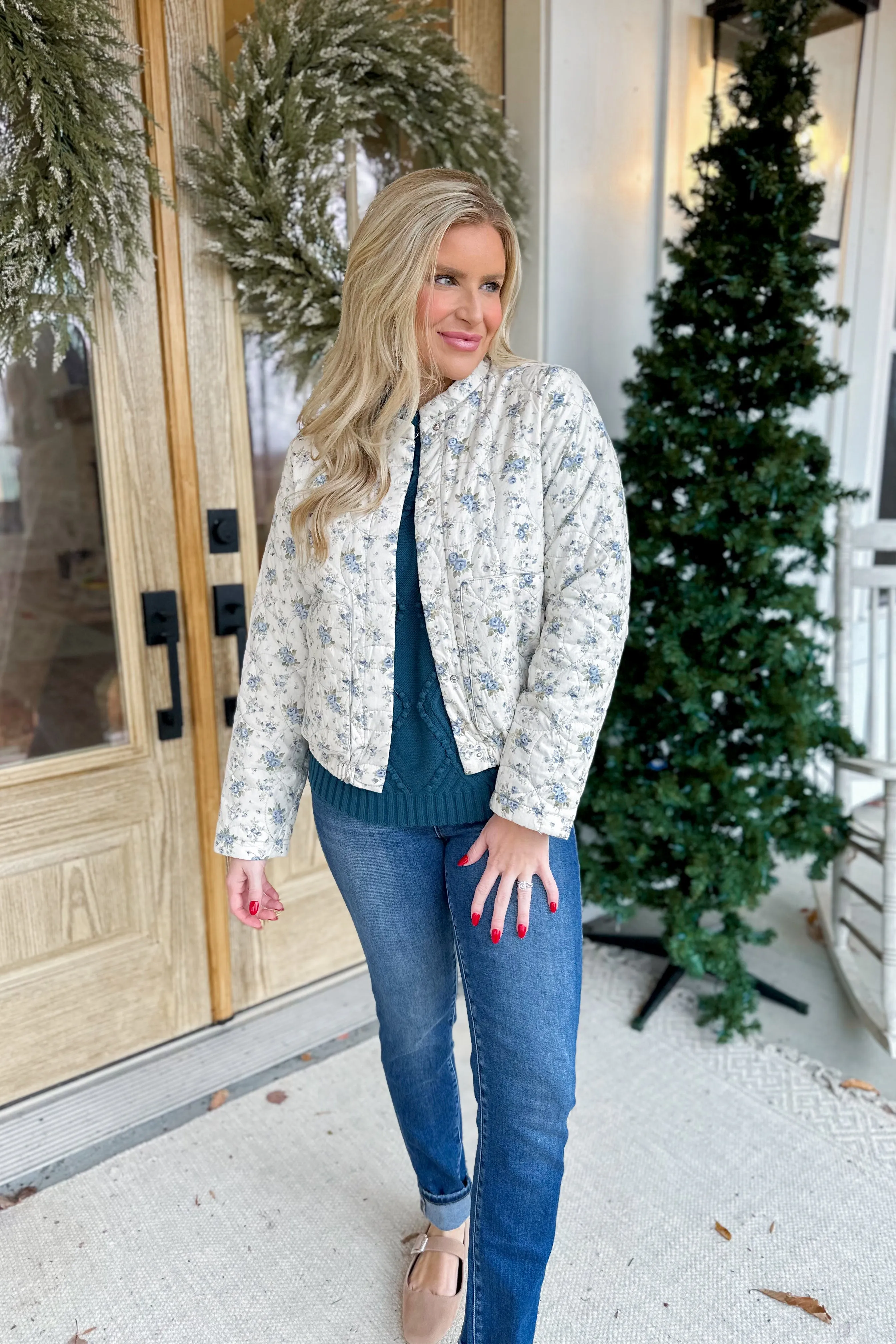 Judson Quilted Floral Button Down Jacket