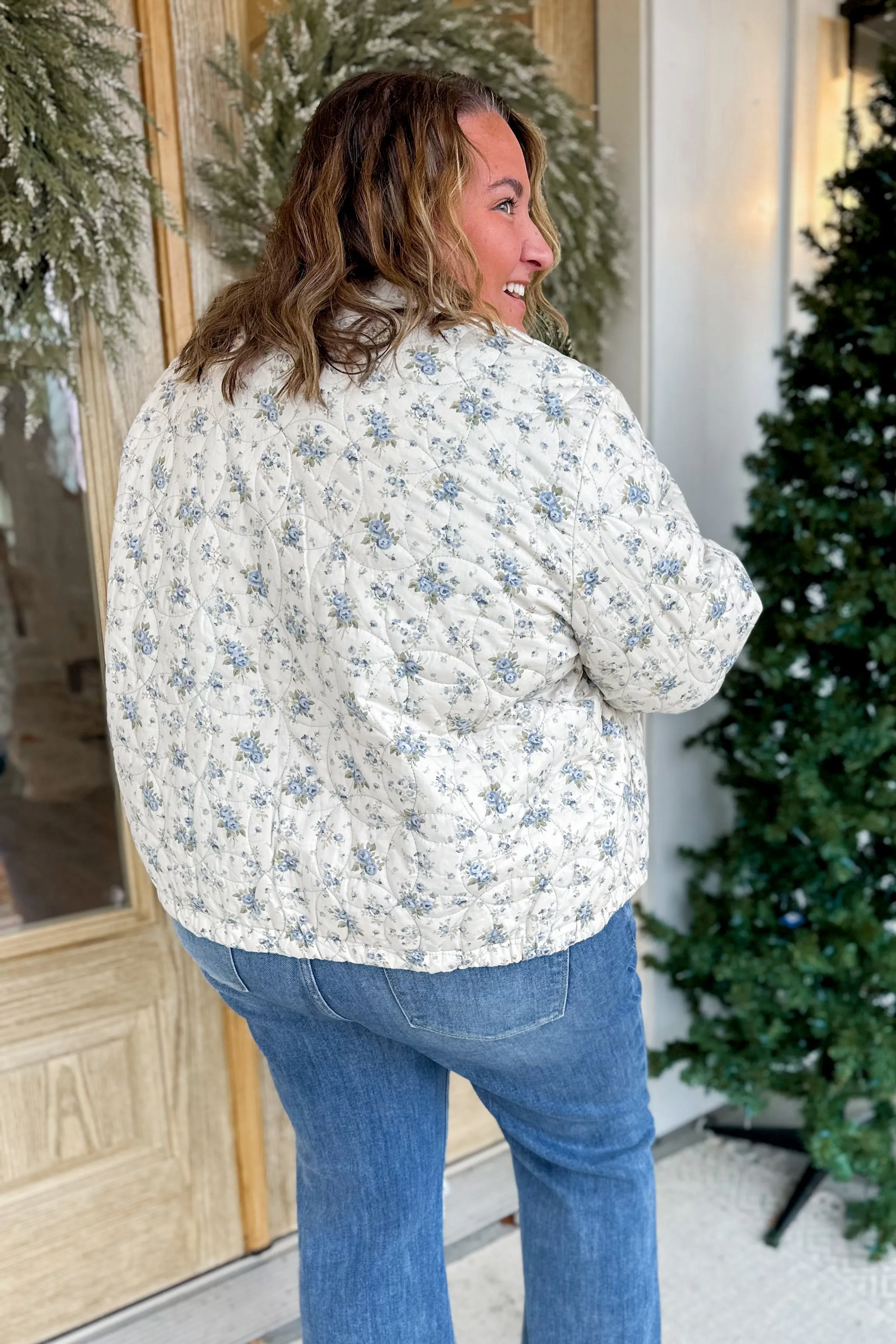 Judson Quilted Floral Button Down Jacket