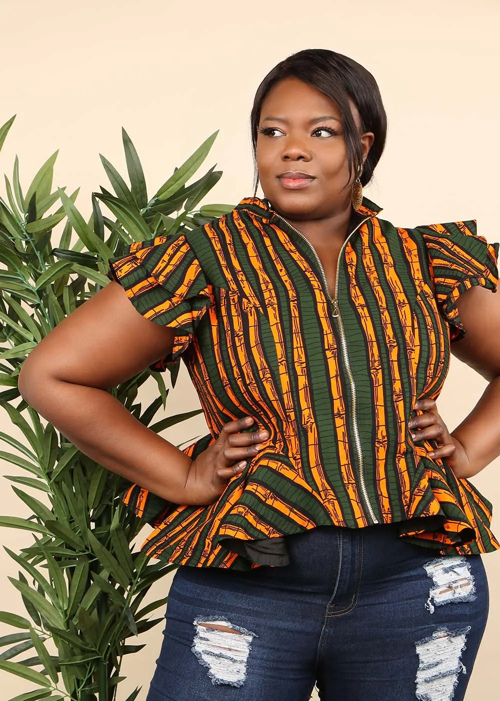JUSTINA African Print Women's Top