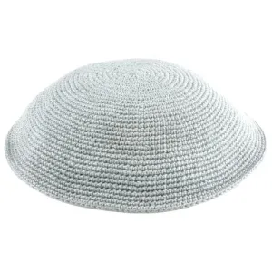 Knitted D.m.c Kippah 16 Cm - Dark Gray