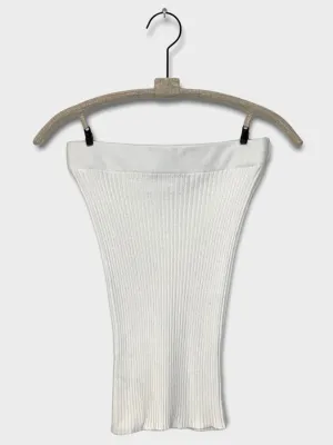 KNITTED RIBBED TOP- WHITE