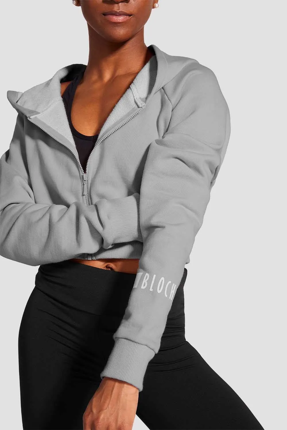 Ladies Zip Front Logo Hoodie