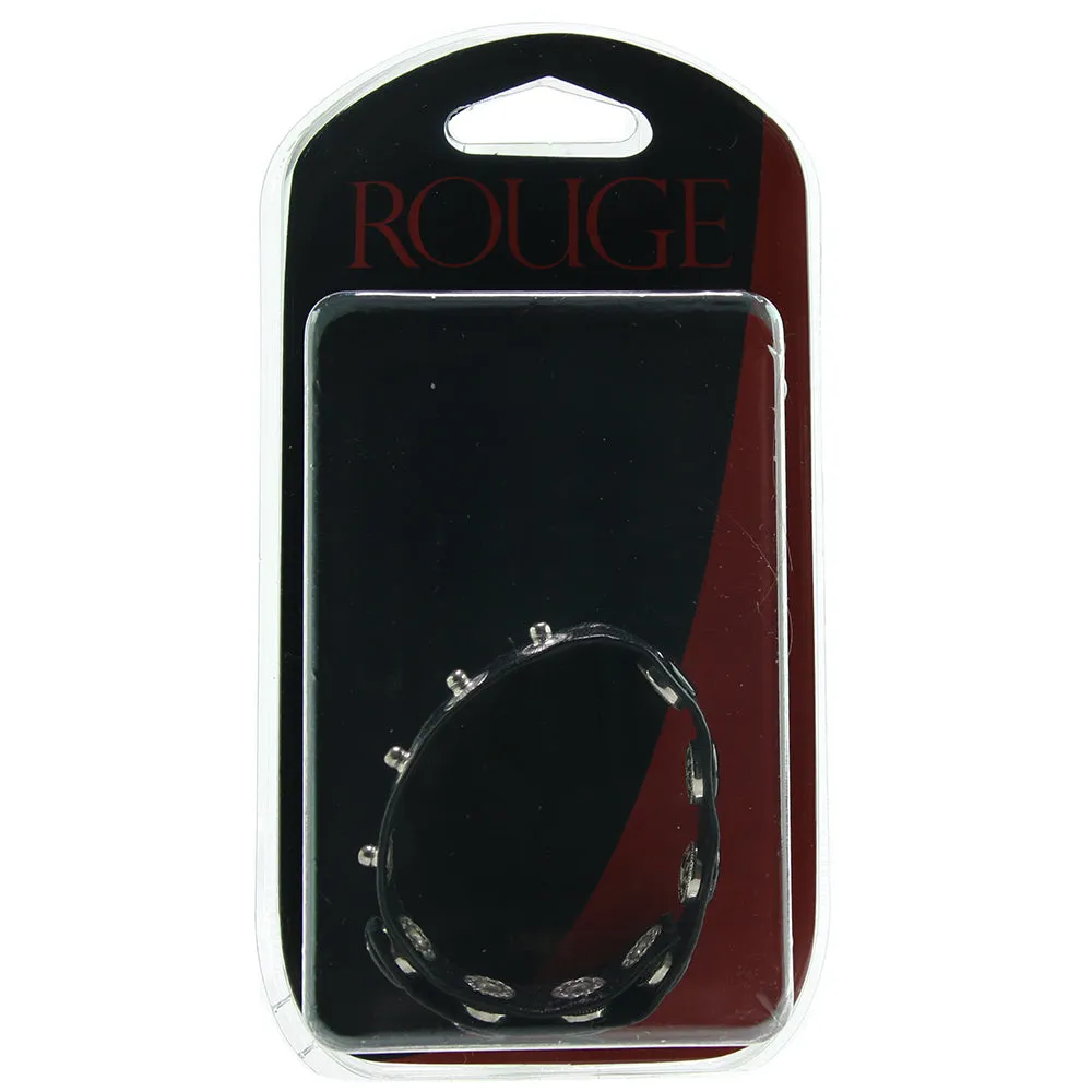 Leather Single Multi Snap Strap Cock Ring in Black