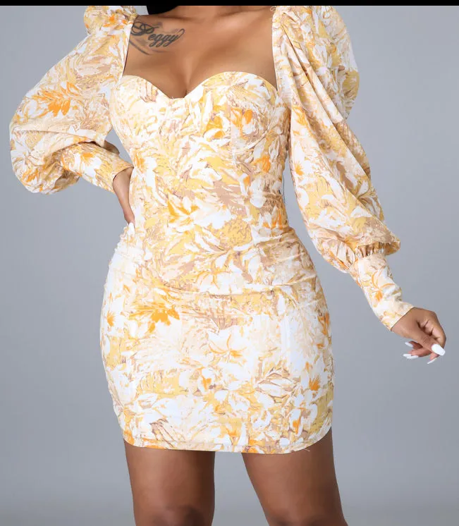 “Leticia” Puff Sleeve Dress
