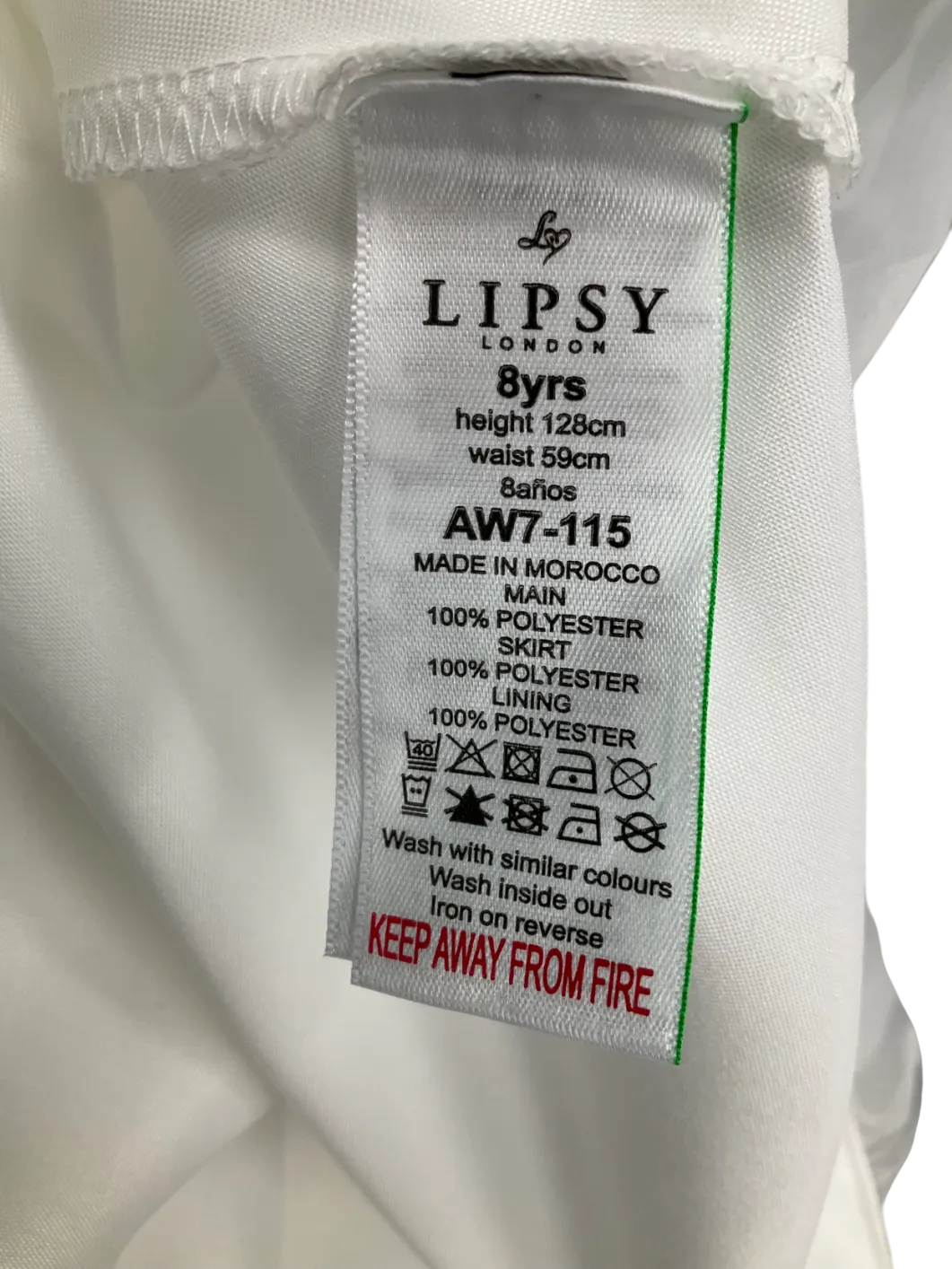lipsy london White Puff Sleeve Pearl Detail  Bubble Hem Occasion Dress 6 Years