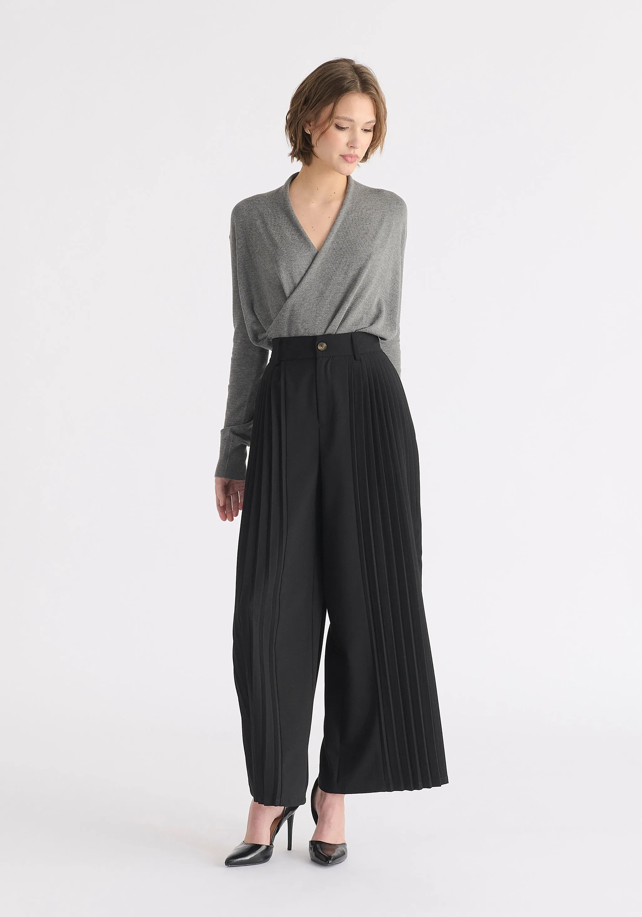 Long Sleeve Knitted Wrap Top