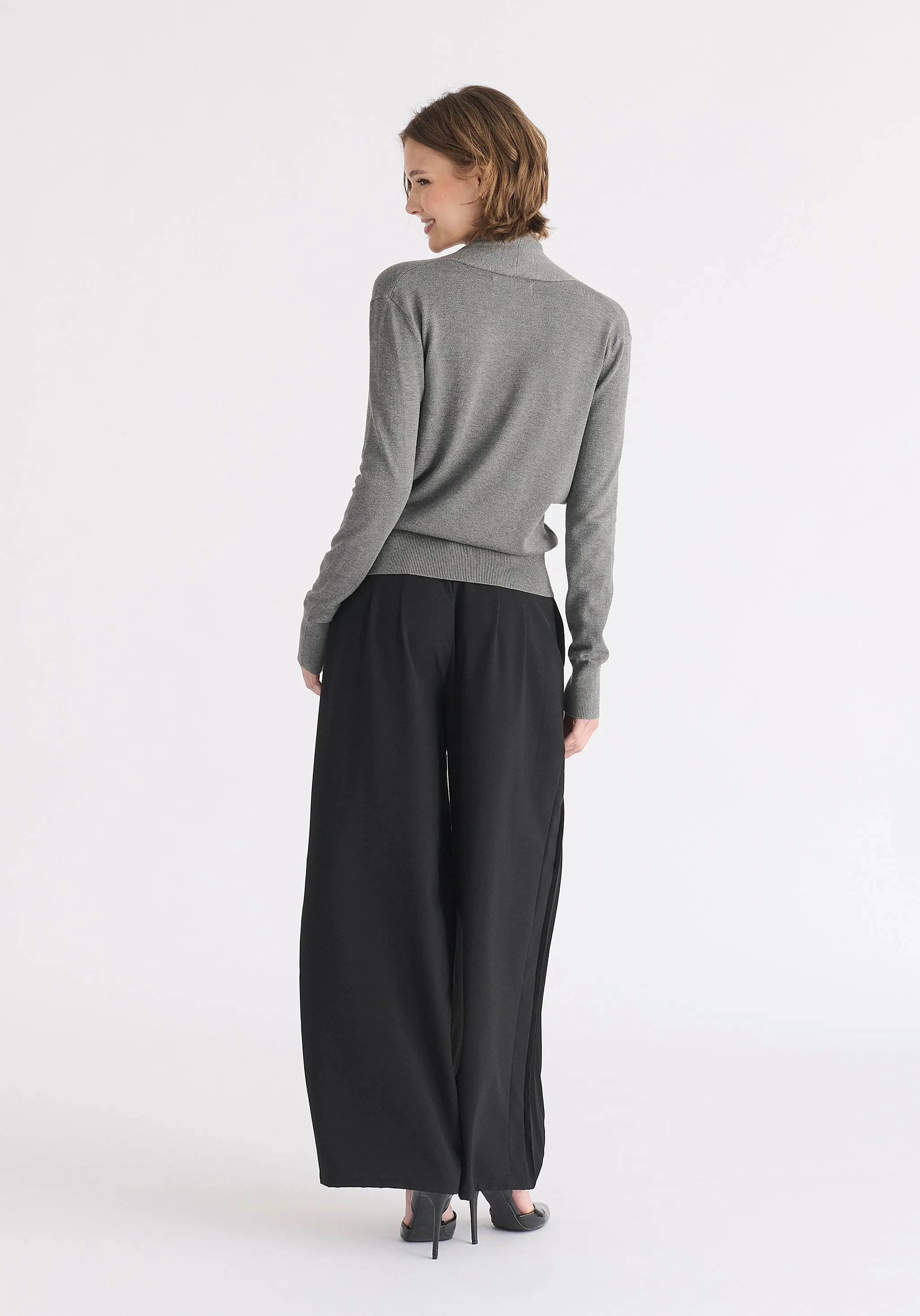 Long Sleeve Knitted Wrap Top