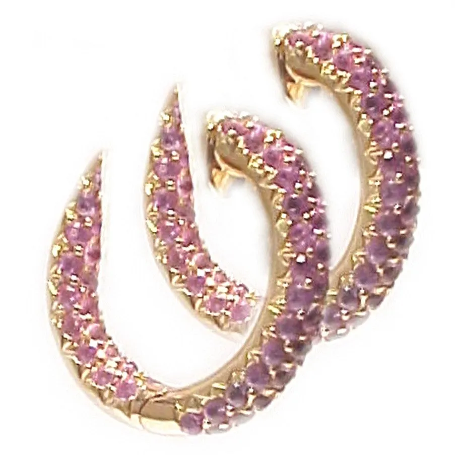 'Medium Size Hoop Multi Row Pavé'