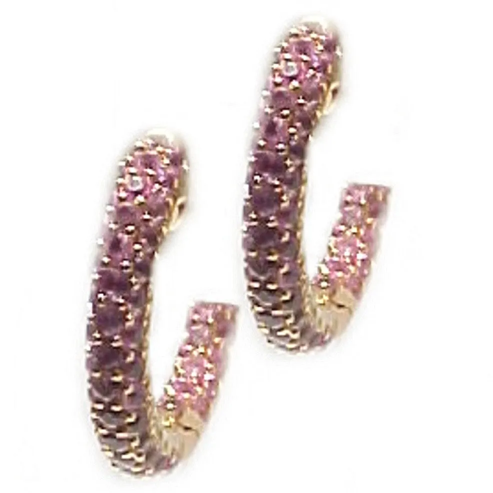 'Medium Size Hoop Multi Row Pavé'