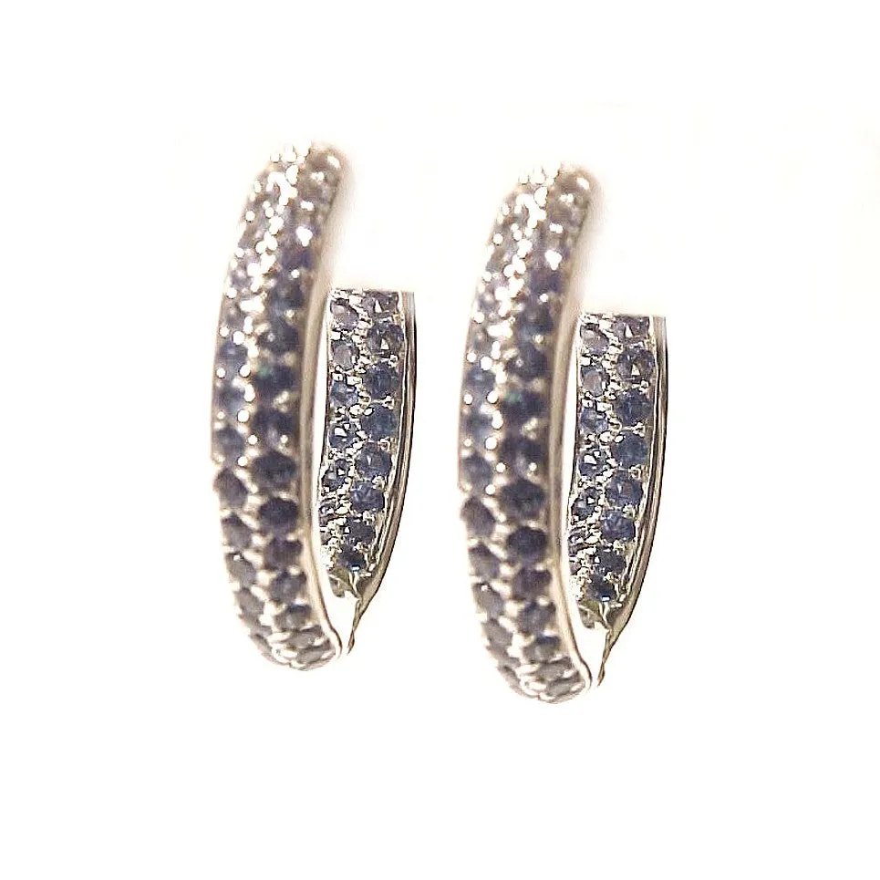 'Medium Size Hoop Multi Row Pavé'