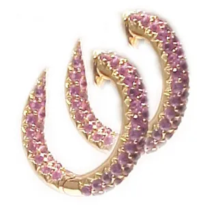 'Medium Size Hoop Multi Row Pavé'