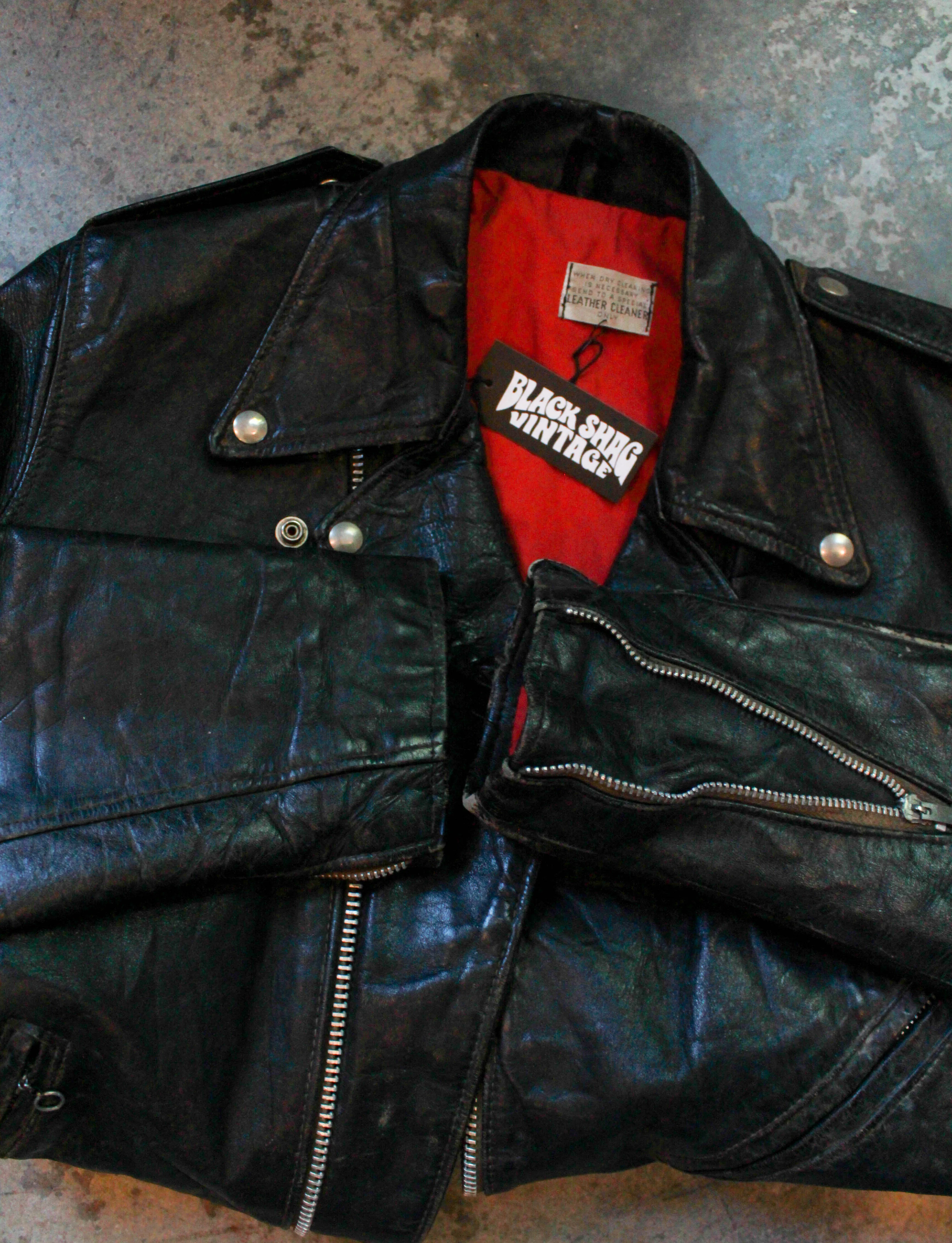Men's Vintage 70's Grim Reaper Leather Jacket Custom Hand Painted Biker Size 40