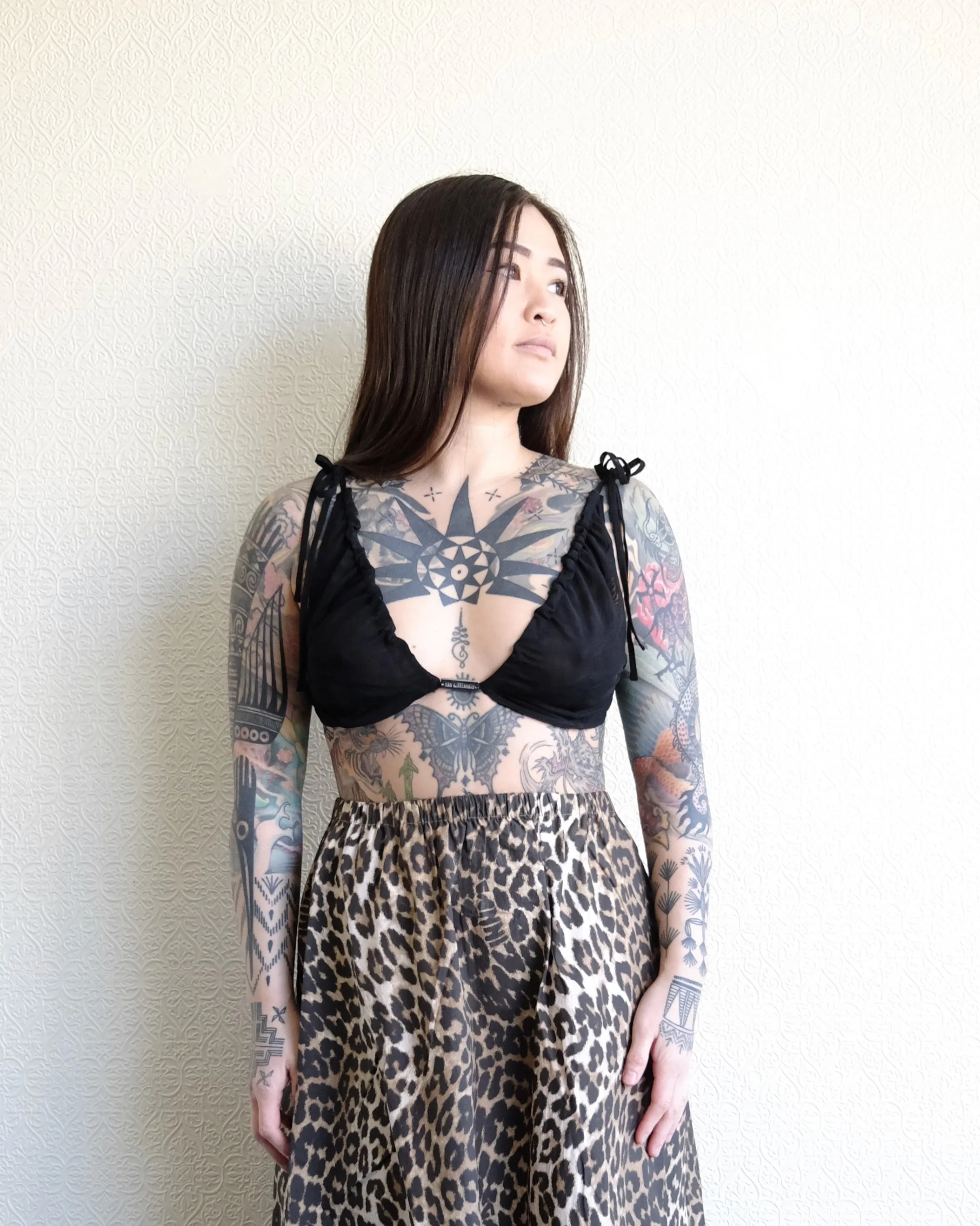 Mesh Bra Top, Black
