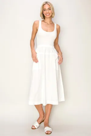Mixed Media Midi Tank Dress