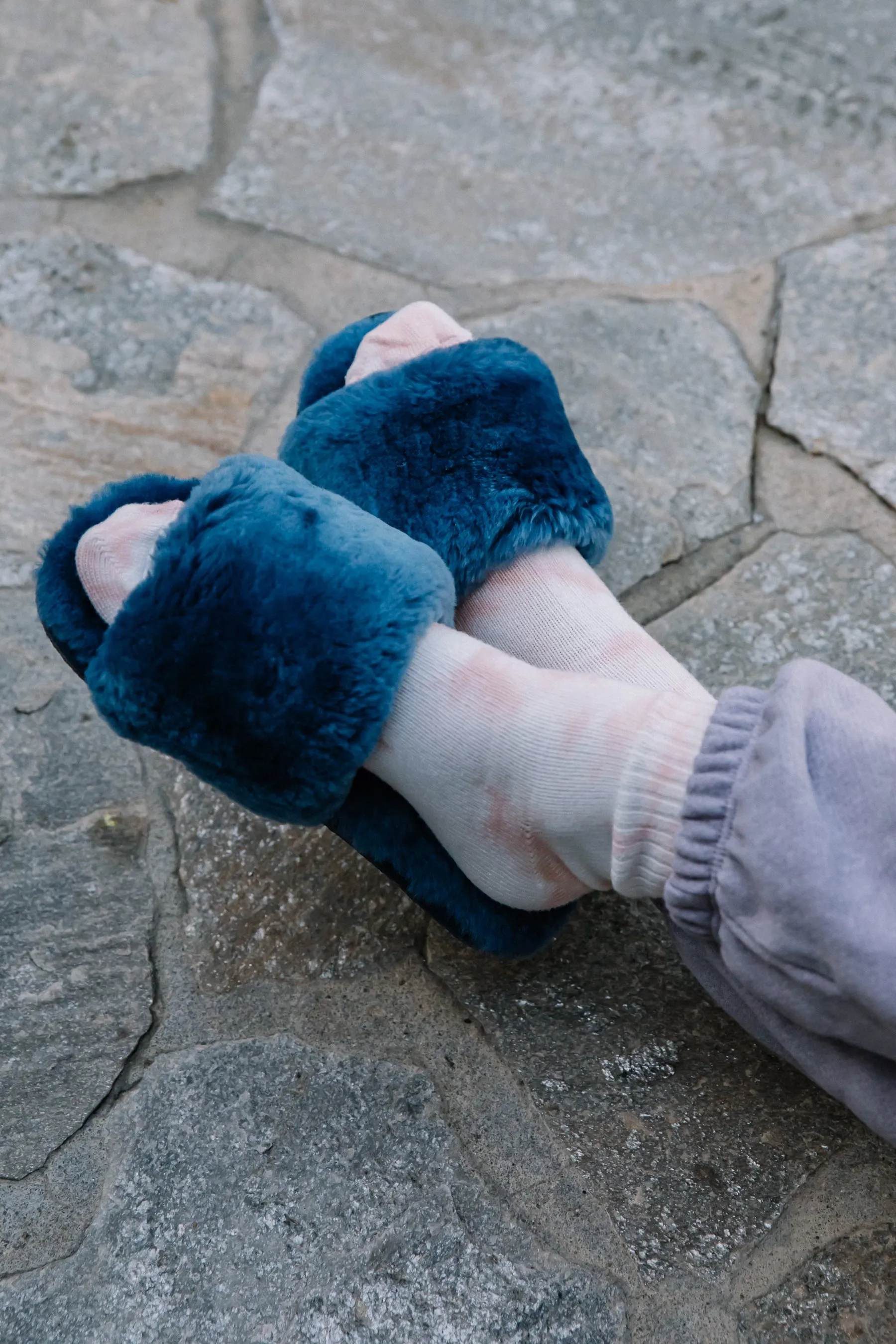 Navy Frankie Slipper