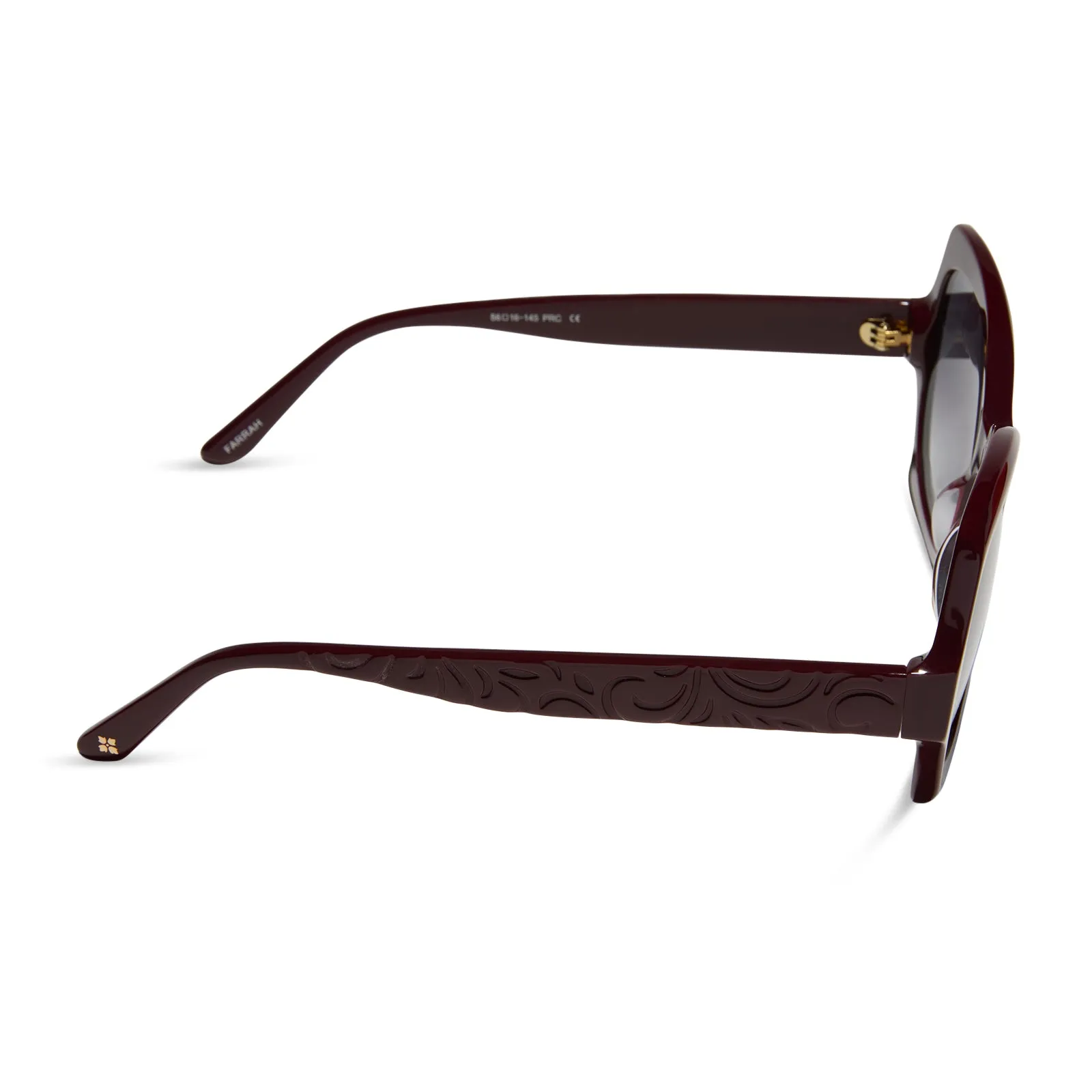 PATRICIA NASH - FARRAH II   MAROON   GREY GRADIENT SUNGLASSES
