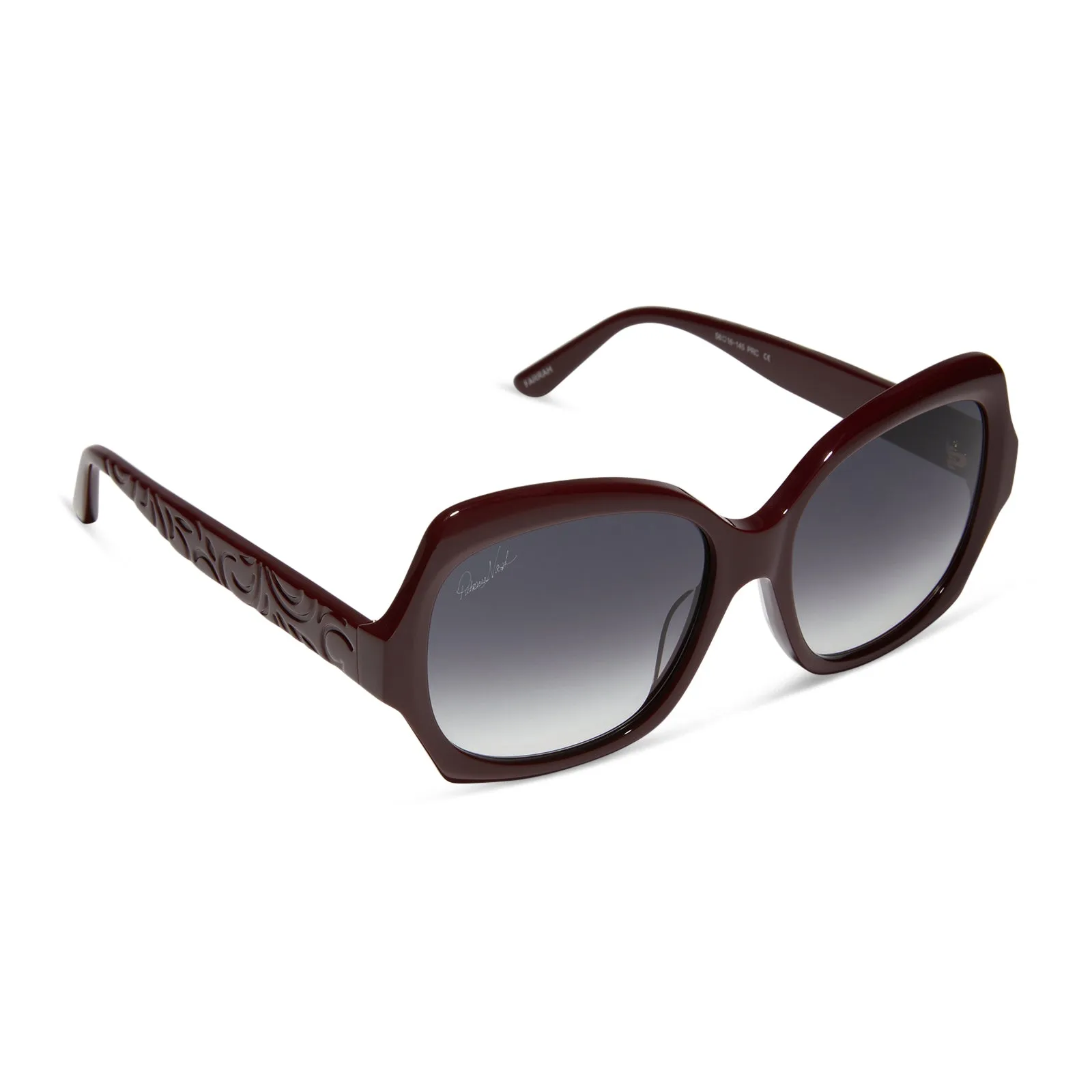 PATRICIA NASH - FARRAH II   MAROON   GREY GRADIENT SUNGLASSES