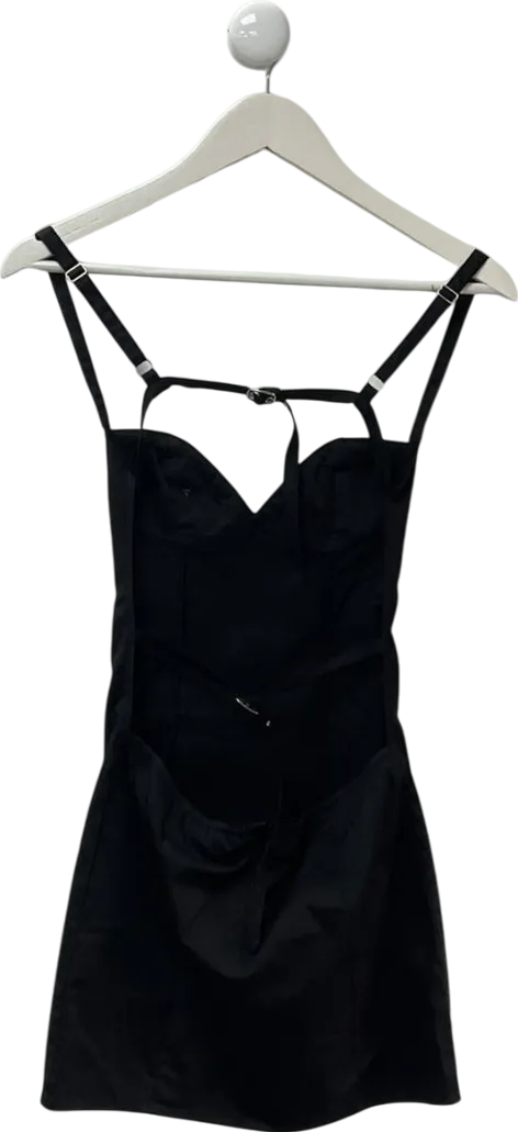 pepper mayo Black Naomi Backless Mini Dress UK 6
