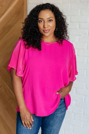 Pink and Perfect Ruffle Sleeve Top - 10/21