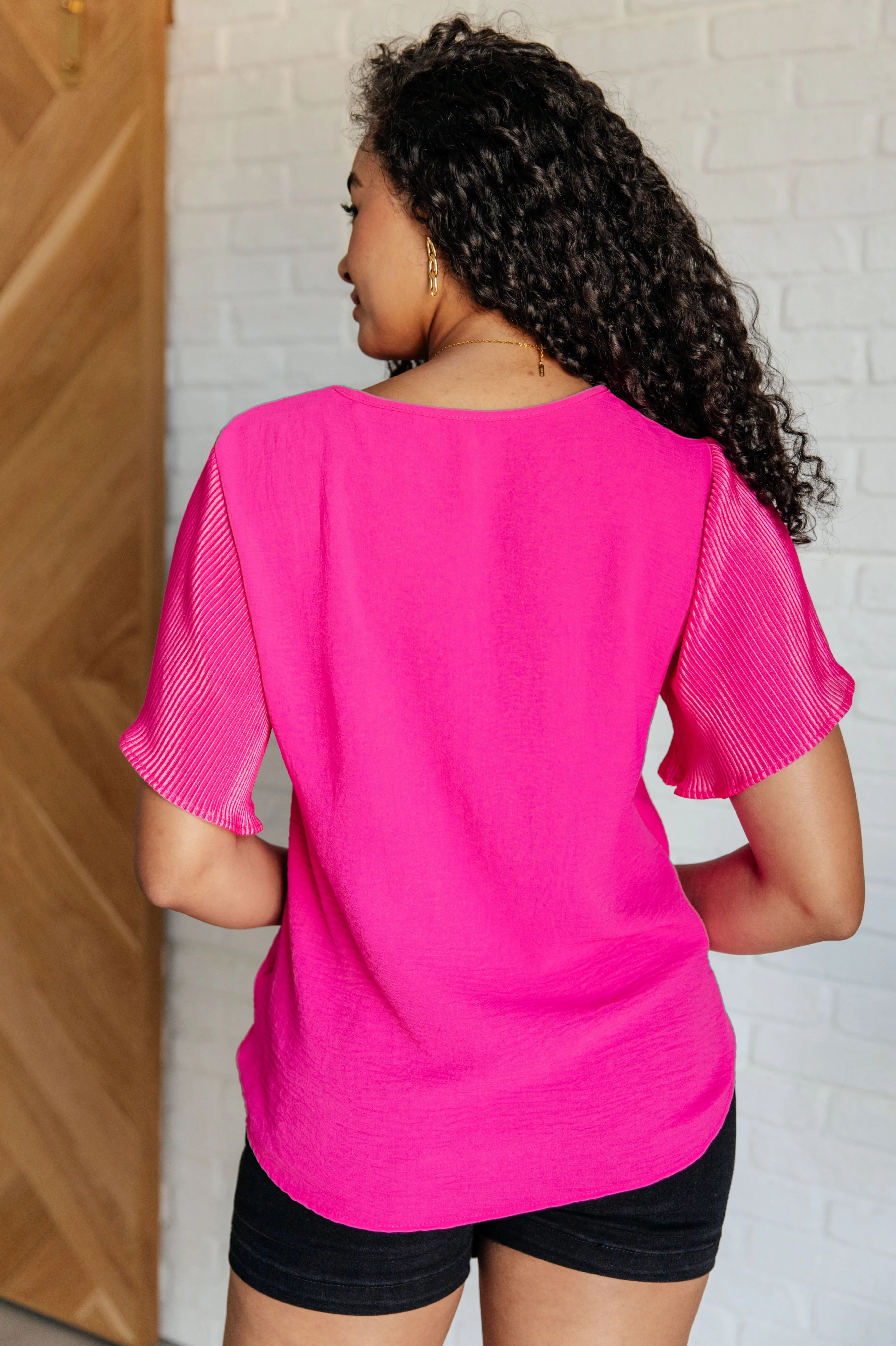 Pink and Perfect Ruffle Sleeve Top - 10/21