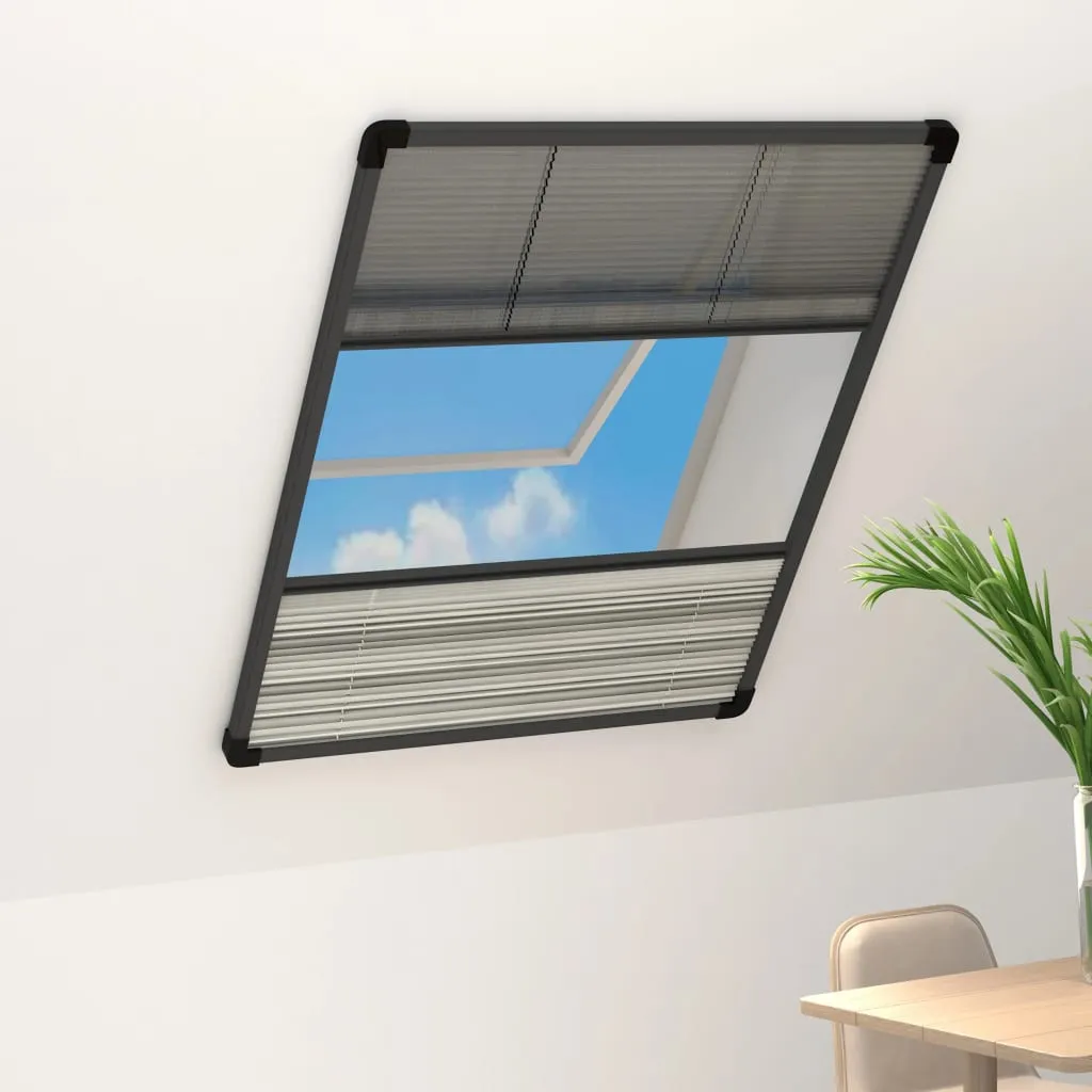 Plisse Insect Screen for Windows Aluminium 80x120 cm with Shade
