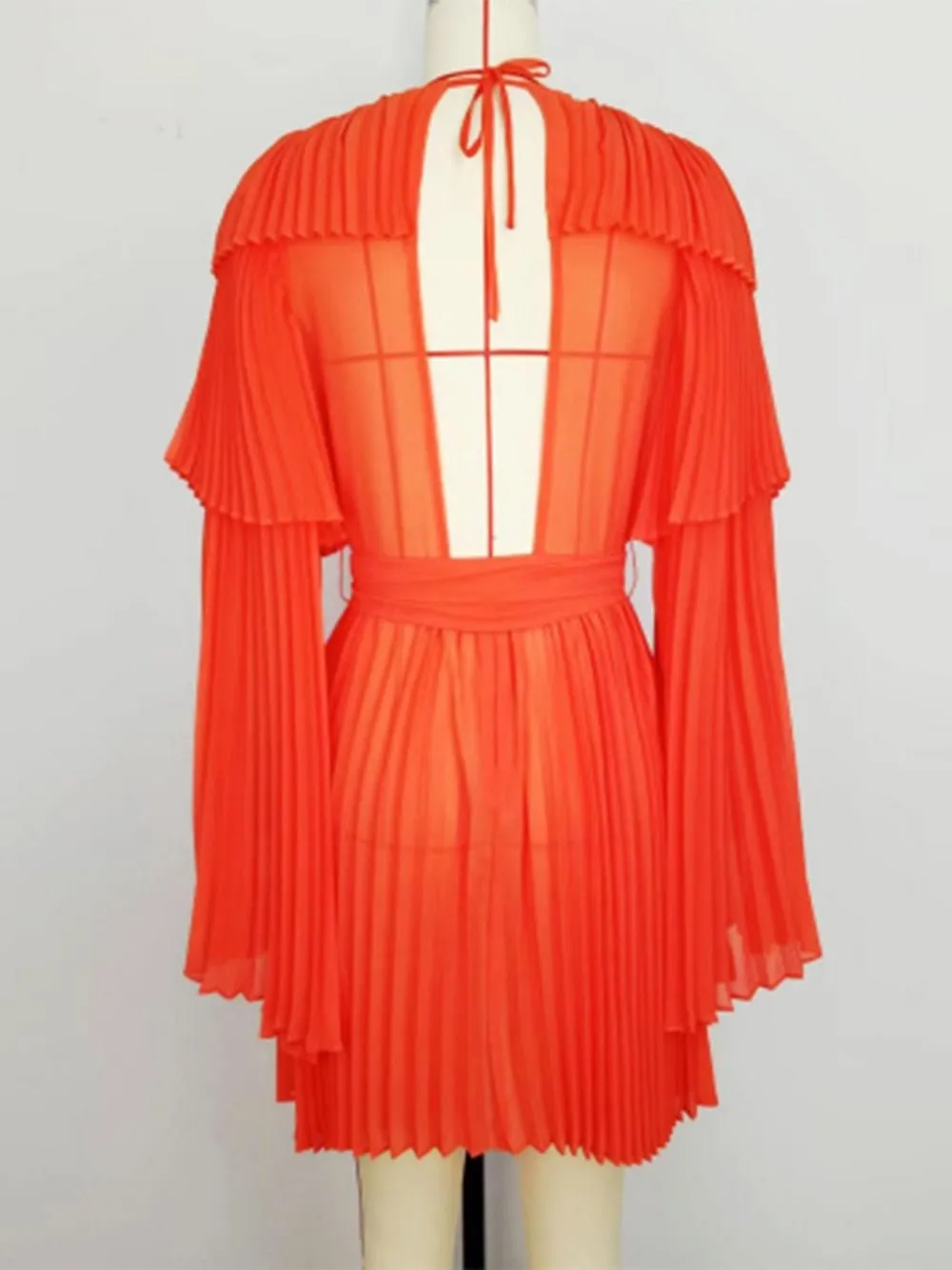 Pre Order:  Bright Orange Pleated Dress - @phenomenalkat