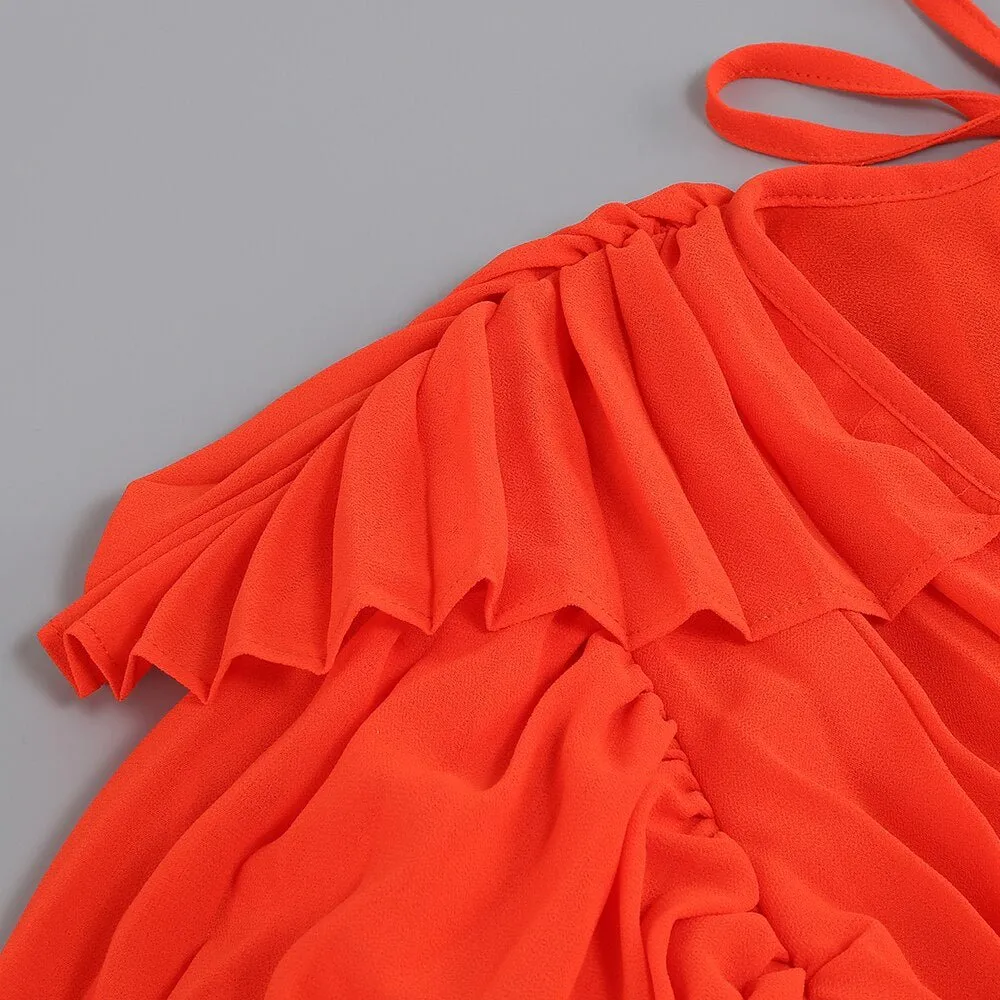 Pre Order:  Bright Orange Pleated Dress - @phenomenalkat