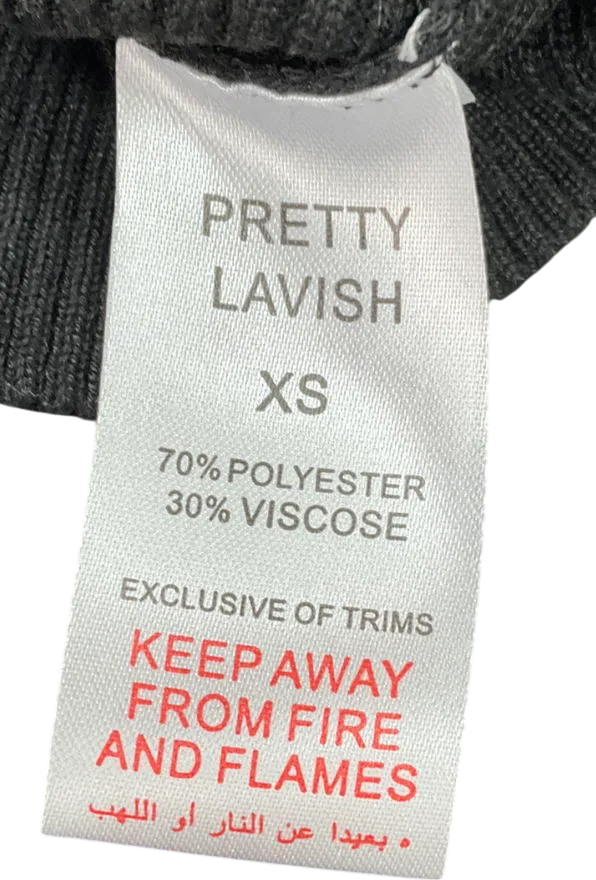 PRETTY LAVISH Black Kennedy Cut Out Knitted Top UK XS