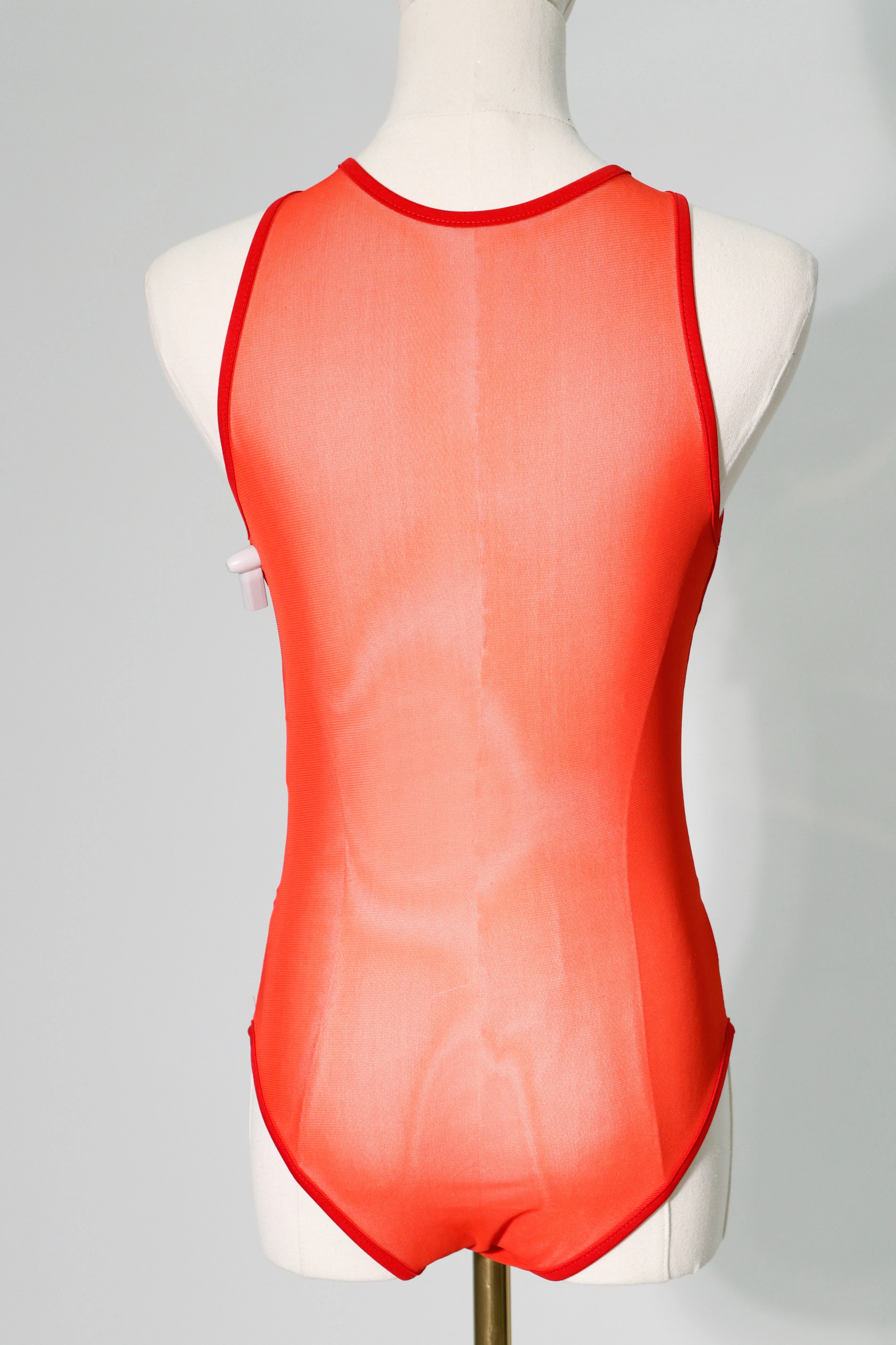 red mesh bodysuit