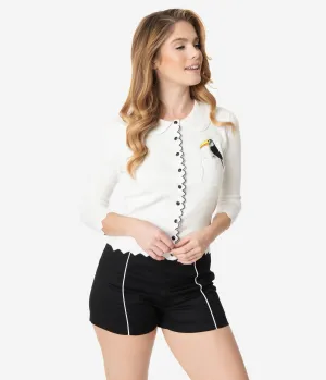 Retro Style Black High Waist Shorts