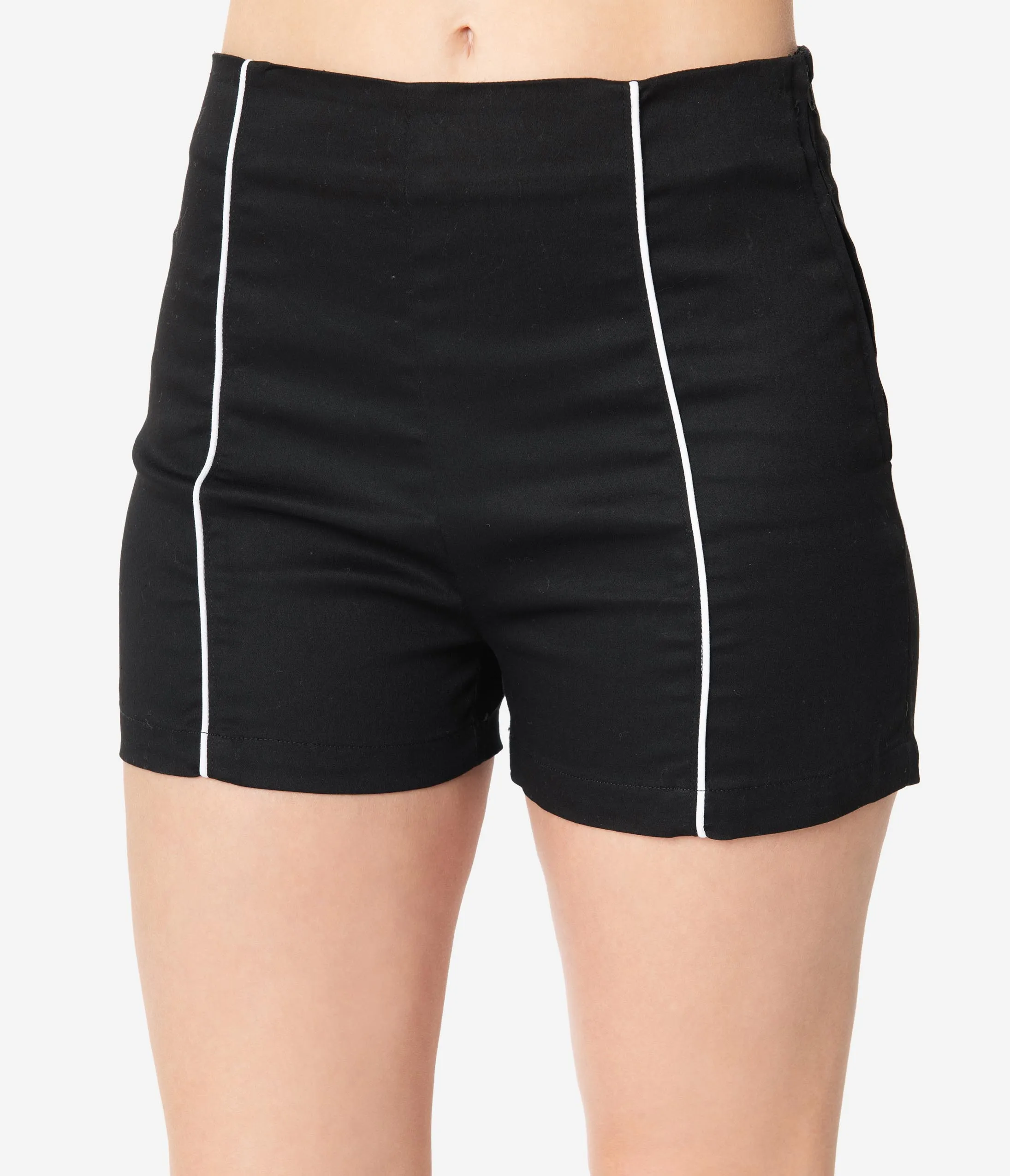 Retro Style Black High Waist Shorts