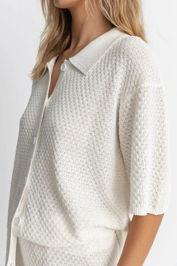 Rhythm Sunrise Short Sleeve Knit Shirt - WHITE
