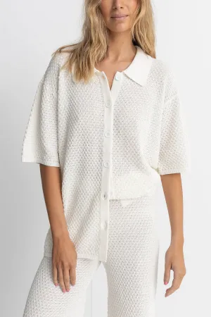 Rhythm Sunrise Short Sleeve Knit Shirt - WHITE