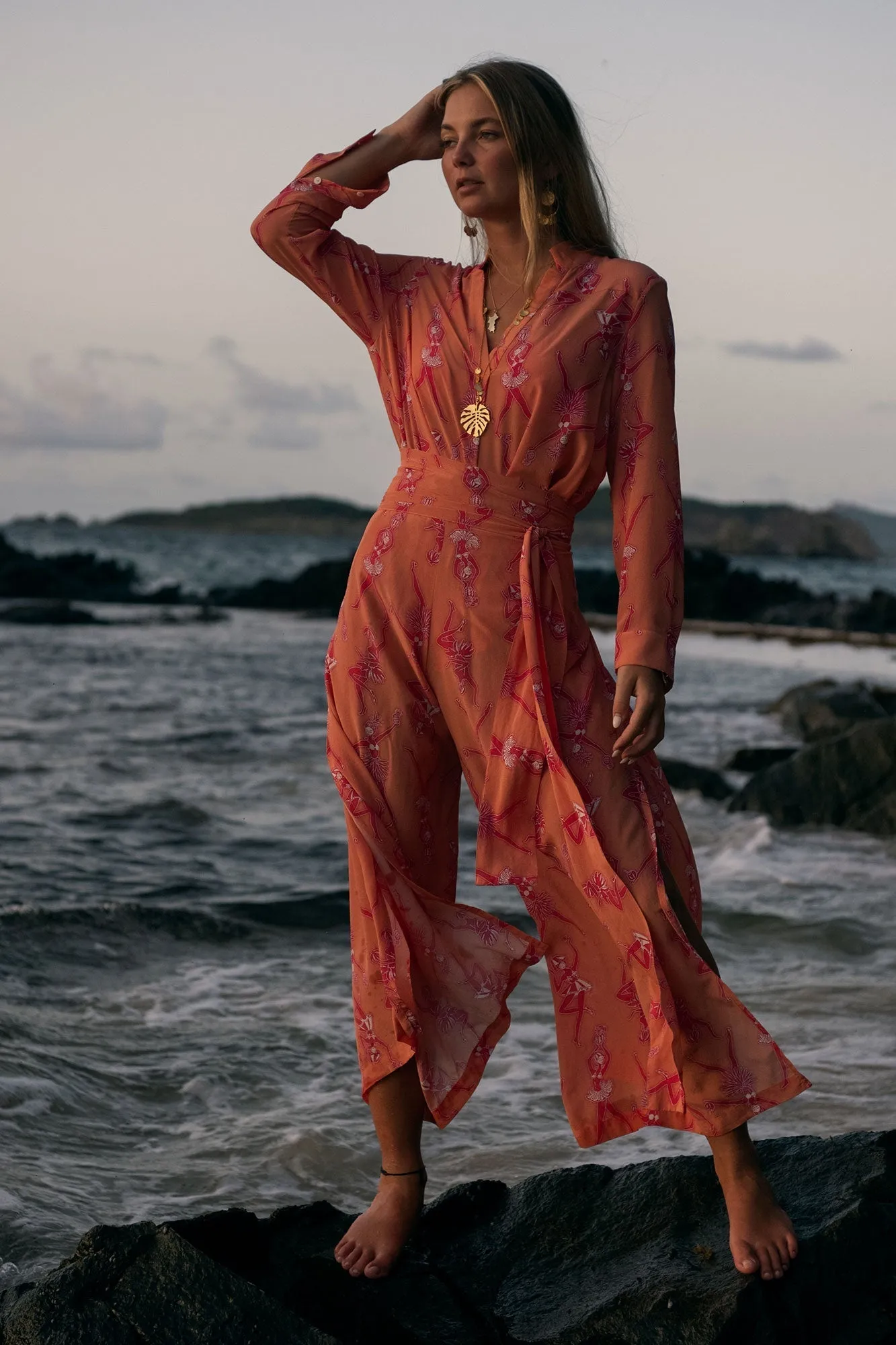 Silk Gabija Palazzo Pants FRUIT PUNCH