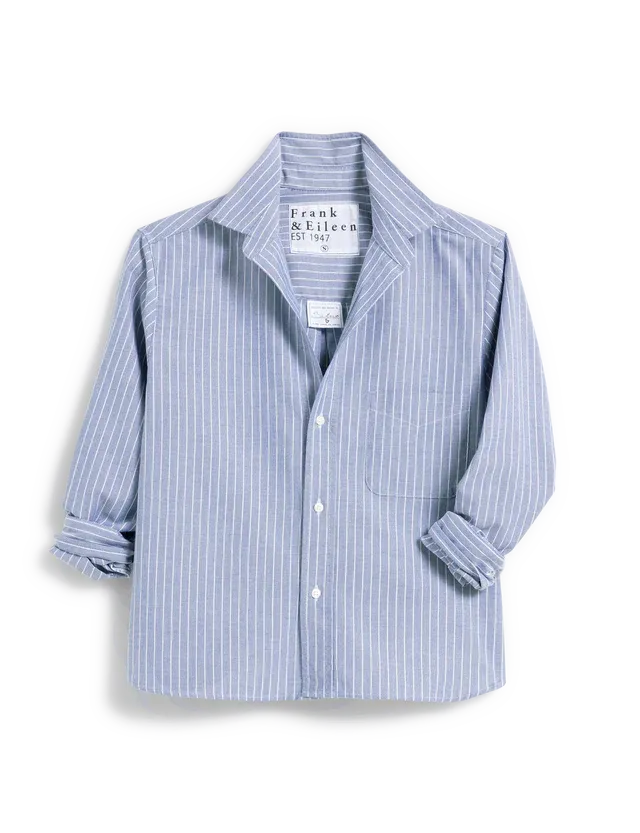 SIlvio Untuckable Button-Up Shirt- Navy Stripe