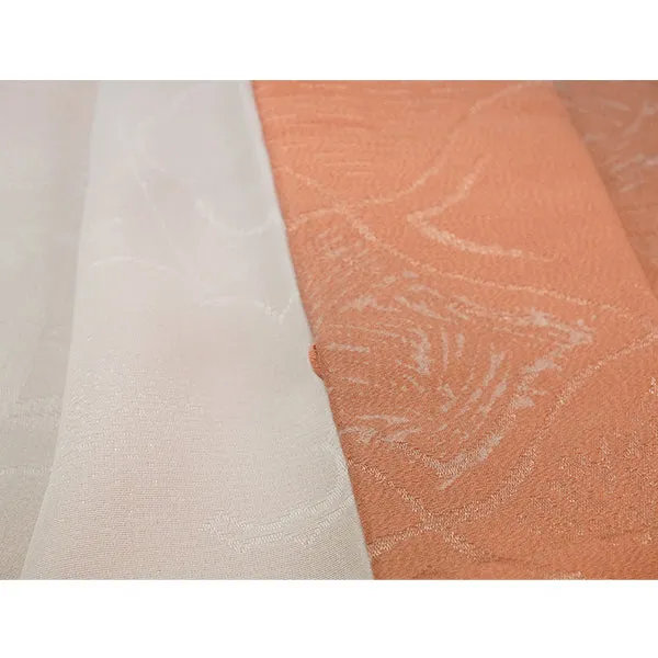 Vintage Haori Kimono Jacket Silk, Orange base, Diamond Grid (Hishikōshi)