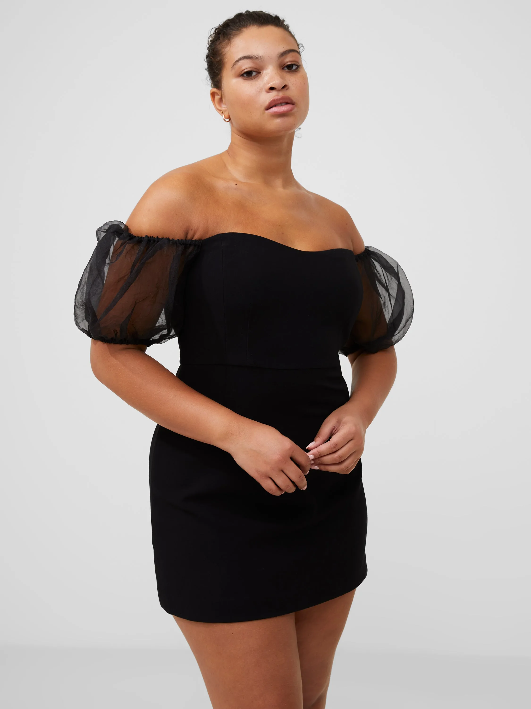 Whisper Organza Puff Sleeve Dress