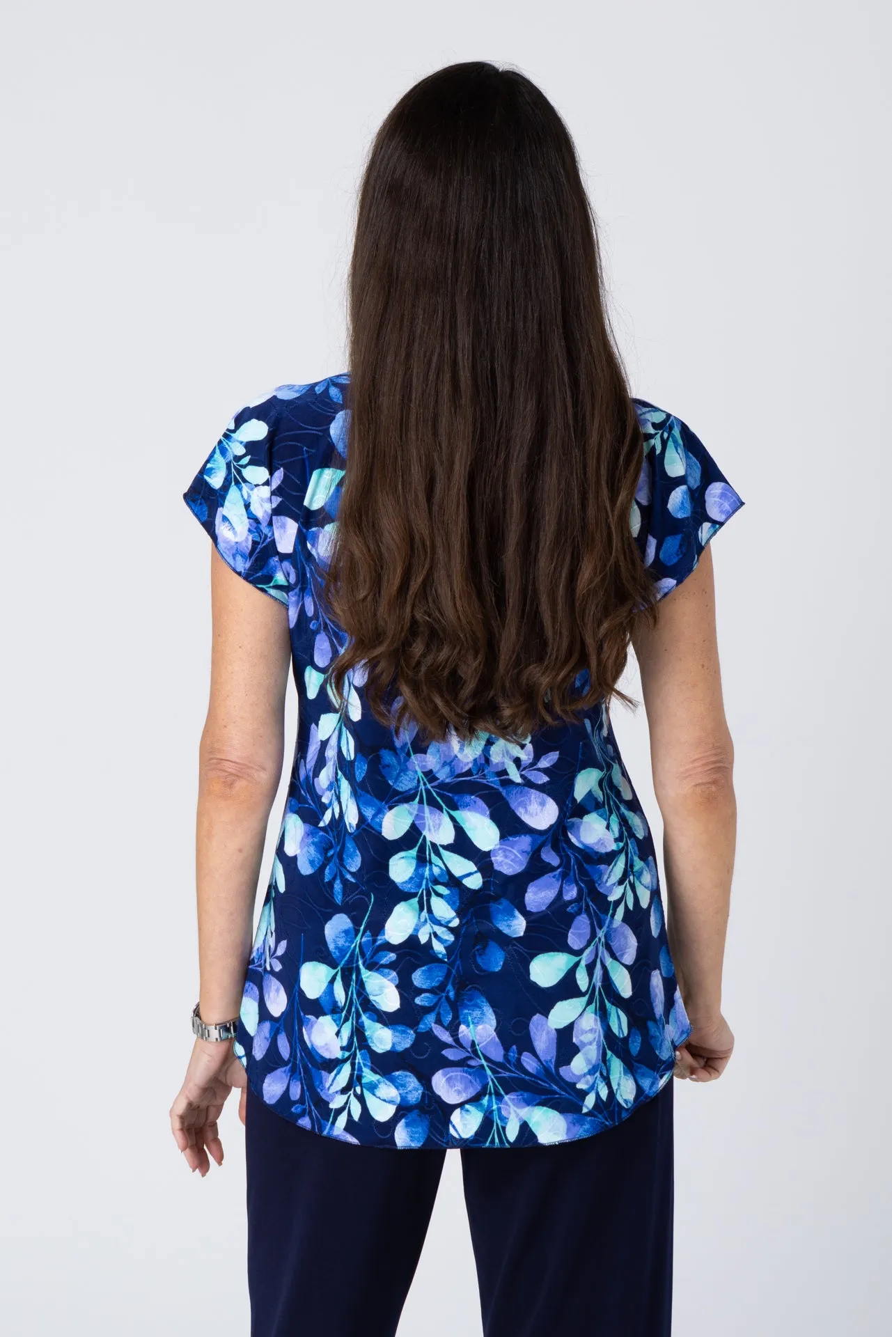 Willow Print Short Sleeve Jersey Top