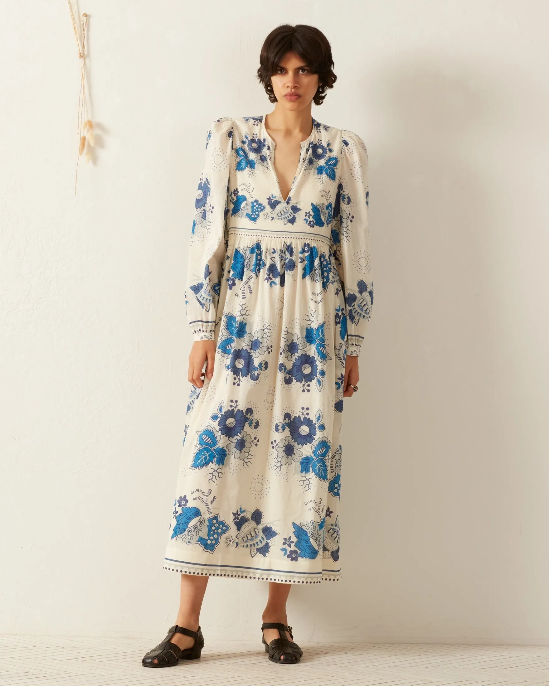 Winifred Blue China Panel Dress