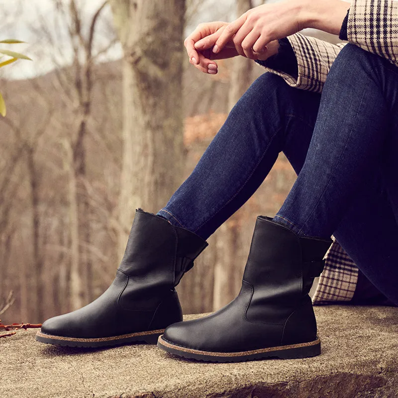 Women's Uppsala Black Leather/Shearling